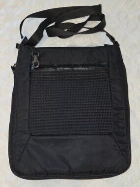 Lewis N Clark WEA Tablet Crossbody Bag Quilted Panel Expandable Unisex Black